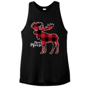 Mama Moose | Red Plaid Buffalo Matching Family Ladies PosiCharge Tri-Blend Wicking Tank