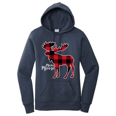 Mama Moose | Red Plaid Buffalo Matching Family Women's Pullover Hoodie