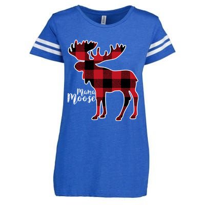 Mama Moose | Red Plaid Buffalo Matching Family Enza Ladies Jersey Football T-Shirt