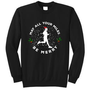 Merry Miles Running Christmas Gift For Runners Sweatshirt