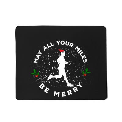Merry Miles Running Christmas Gift For Runners Mousepad