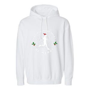 Merry Miles Running Christmas Gift For Runners Garment-Dyed Fleece Hoodie