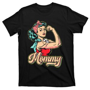 Mommy Muscle Retro Weightlifting And Bodybuilding Gym Mom T-Shirt