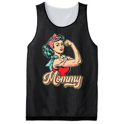 Mommy Muscle Retro Weightlifting And Bodybuilding Gym Mom Mesh Reversible Basketball Jersey Tank