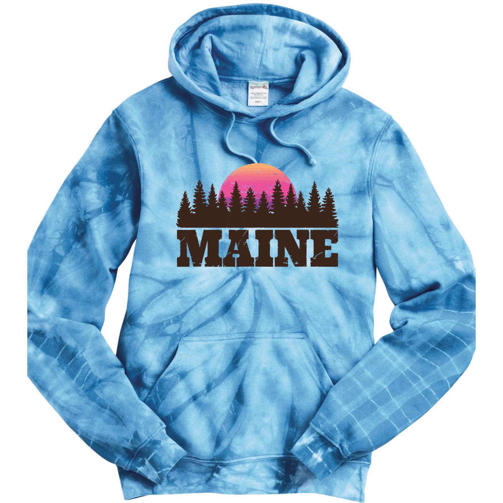 Maine Mn Retro Vintage Gift Women Tie Dye Hoodie