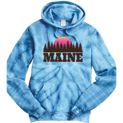 Maine Mn Retro Vintage Gift Women Tie Dye Hoodie