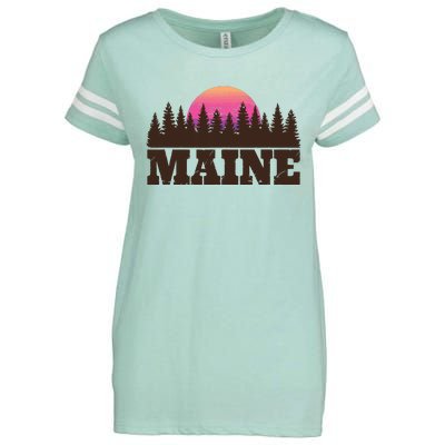 Maine Mn Retro Vintage Gift Women Enza Ladies Jersey Football T-Shirt