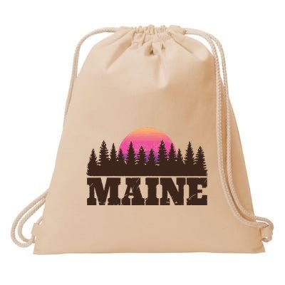 Maine Mn Retro Vintage Gift Women Drawstring Bag