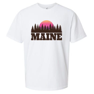 Maine Mn Retro Vintage Gift Women Sueded Cloud Jersey T-Shirt