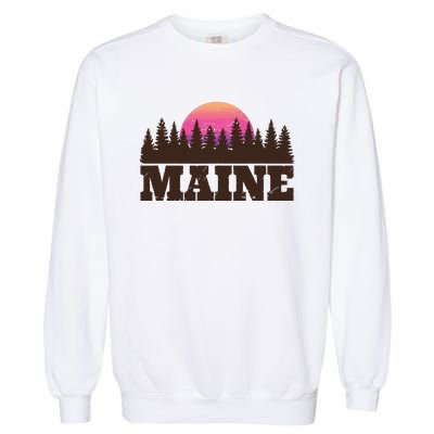 Maine Mn Retro Vintage Gift Women Garment-Dyed Sweatshirt