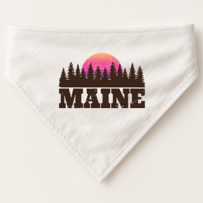 Maine Mn Retro Vintage Gift Women USA-Made Doggie Bandana