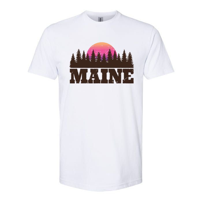 Maine Mn Retro Vintage Gift Women Softstyle CVC T-Shirt