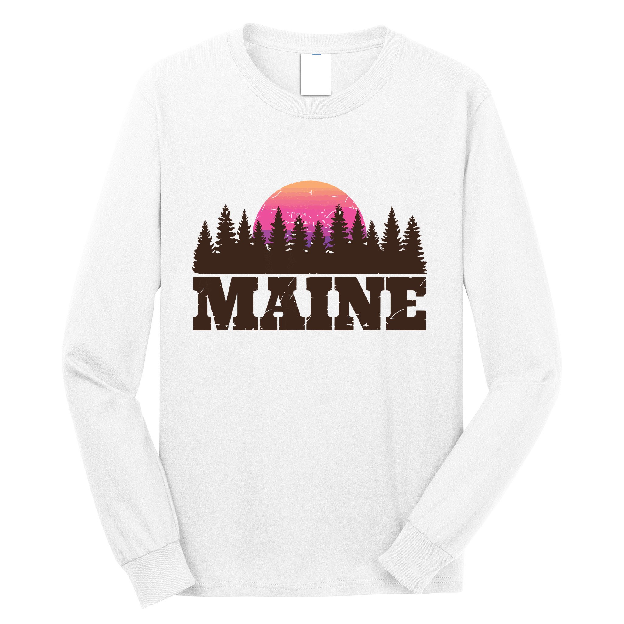 Maine Mn Retro Vintage Gift Women Long Sleeve Shirt