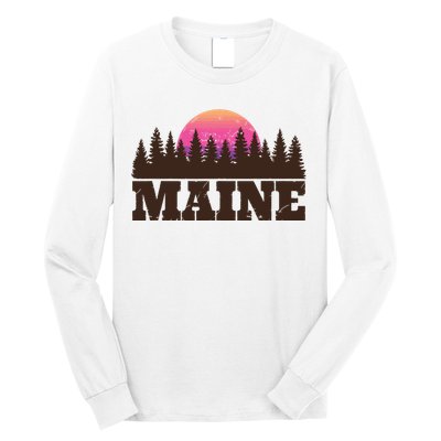 Maine Mn Retro Vintage Gift Women Long Sleeve Shirt