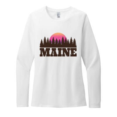 Maine Mn Retro Vintage Gift Women Womens CVC Long Sleeve Shirt