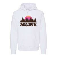 Maine Mn Retro Vintage Gift Women Premium Hoodie