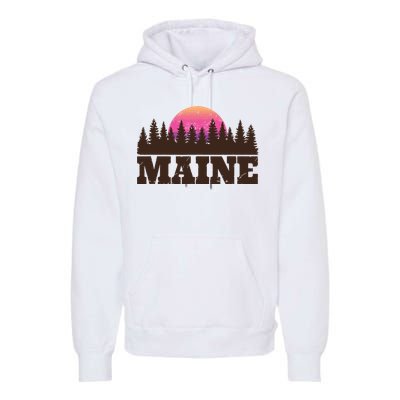 Maine Mn Retro Vintage Gift Women Premium Hoodie