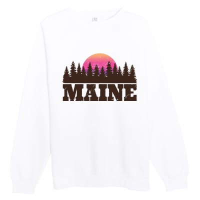 Maine Mn Retro Vintage Gift Women Premium Crewneck Sweatshirt