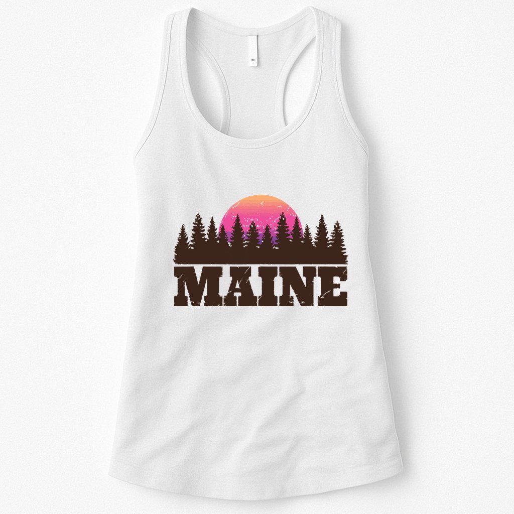 Maine Mn Retro Vintage Gift Women Womens Tank Top
