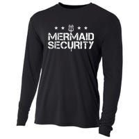 Merman Mermaid Security Funny Swimming Gift Cooling Performance Long Sleeve Crew