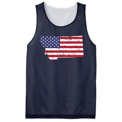 Montana Map State American Flag 4th Mesh Reversible Basketball Jersey Tank