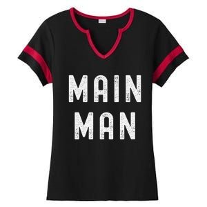 Main Man Side Chick Couples Thanksgiving Christmas Matching Ladies Halftime Notch Neck Tee