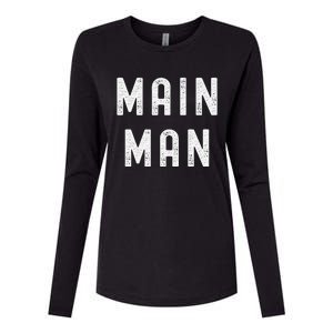 Main Man Side Chick Couples Thanksgiving Christmas Matching Womens Cotton Relaxed Long Sleeve T-Shirt