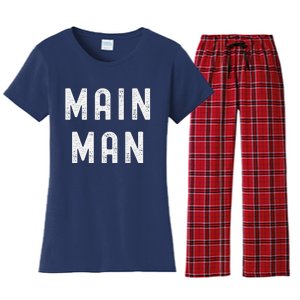 Main Man Side Chick Couples Thanksgiving Christmas Matching Women's Flannel Pajama Set