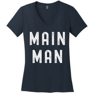 Main Man Side Chick Couples Thanksgiving Christmas Matching Women's V-Neck T-Shirt