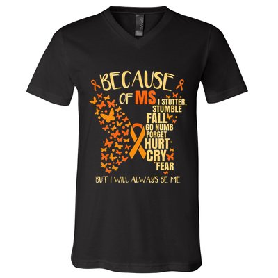 Ms Multiple Sclerosis V-Neck T-Shirt