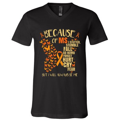 Ms Multiple Sclerosis V-Neck T-Shirt