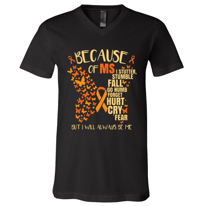 Ms Multiple Sclerosis V-Neck T-Shirt