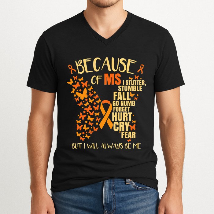 Ms Multiple Sclerosis V-Neck T-Shirt