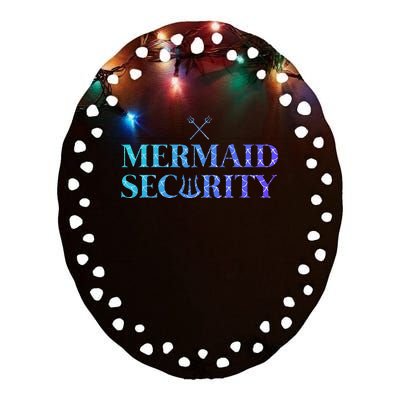 Merman Mermaid Security Ceramic Oval Ornament