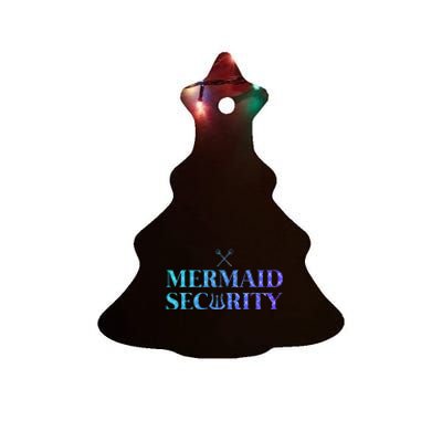 Merman Mermaid Security Ceramic Tree Ornament