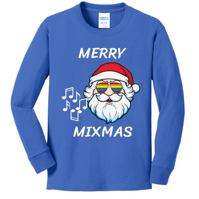 Merry Mixmas Santa Dj Christmas Holidays Xmas Music Lover Gift Kids Long Sleeve Shirt