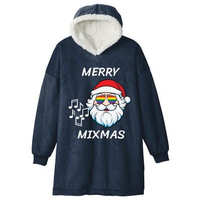 Merry Mixmas Santa Dj Christmas Holidays Xmas Music Lover Gift Hooded Wearable Blanket