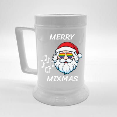 Merry Mixmas Santa Dj Christmas Holidays Xmas Music Lover Gift Beer Stein