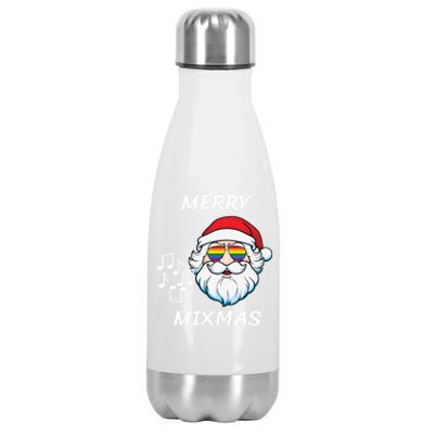 Merry Mixmas Santa Dj Christmas Holidays Xmas Music Lover Gift Stainless Steel Insulated Water Bottle