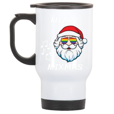 Merry Mixmas Santa Dj Christmas Holidays Xmas Music Lover Gift Stainless Steel Travel Mug