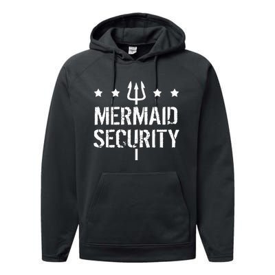 Merman Mermaid Security Funny Swimming Performance Fleece Hoodie