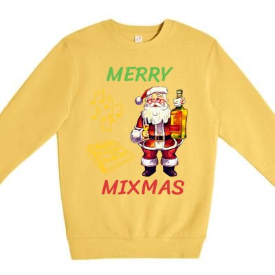 Merry Mixmas Santa Dj Christmas Holidays Xmas Music Lover Gift Premium Crewneck Sweatshirt