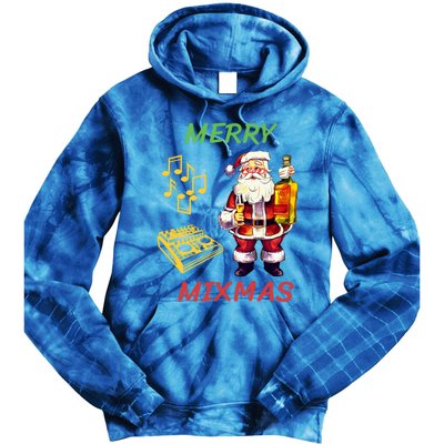 Merry Mixmas Santa Dj Christmas Holidays Xmas Music Lover Gift Tie Dye Hoodie