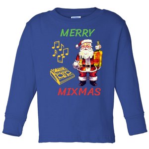 Merry Mixmas Santa Dj Christmas Holidays Xmas Music Lover Gift Toddler Long Sleeve Shirt