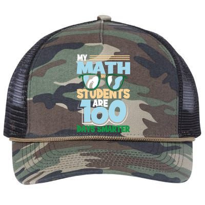 My Math Students Are 100 Days Smarter 100th Day Of School Gift Retro Rope Trucker Hat Cap