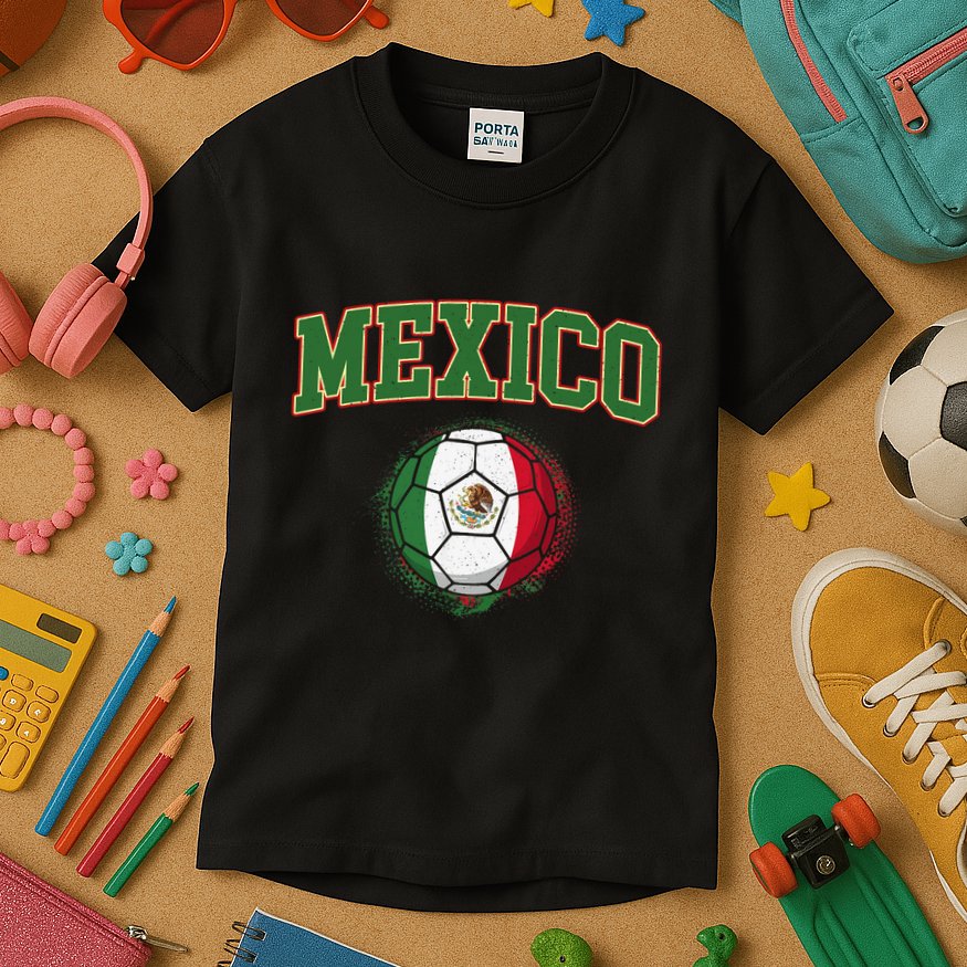 Mexico Mexican Soccer Tournament Game Kids T-Shirt