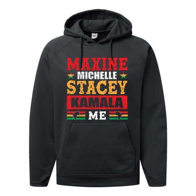 Maxine Michelle Stacey Kamala Inspired Print Performance Fleece Hoodie