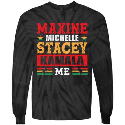 Maxine Michelle Stacey Kamala Inspired Print Tie-Dye Long Sleeve Shirt