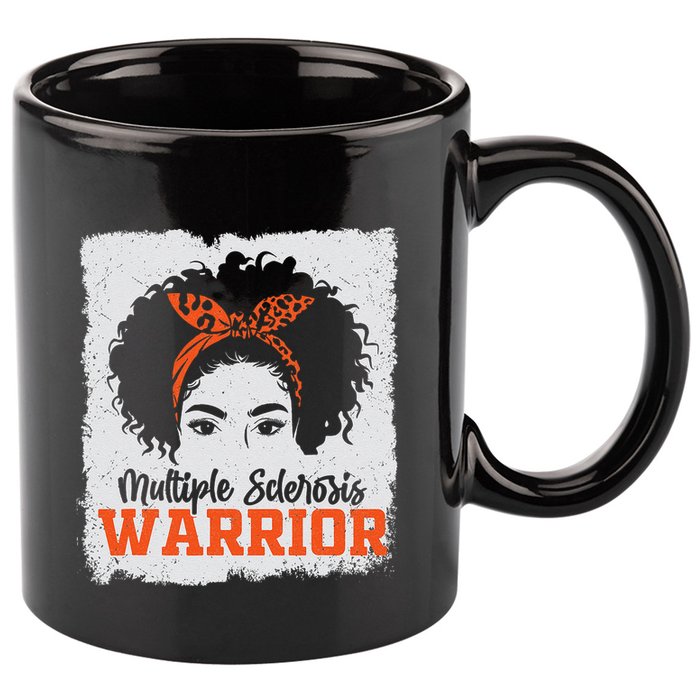 Ms Multiple Sclerosis Awareness Orange Ribbon 11oz C Handle Ceramic Mug