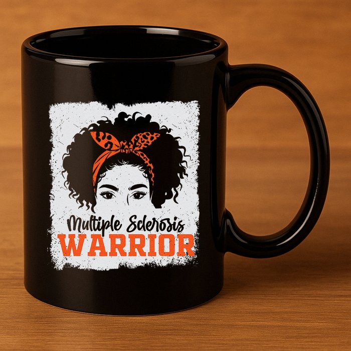 Ms Multiple Sclerosis Awareness Orange Ribbon 11oz C Handle Ceramic Mug
